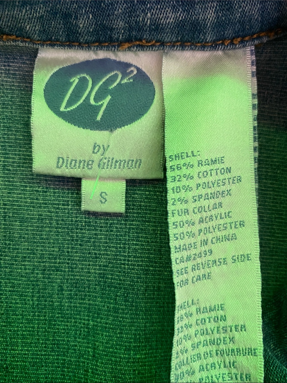 Diane Gilman Vintage Light Blue Long Denim Jacket with Button Front Sz S - Picture 12 of 13